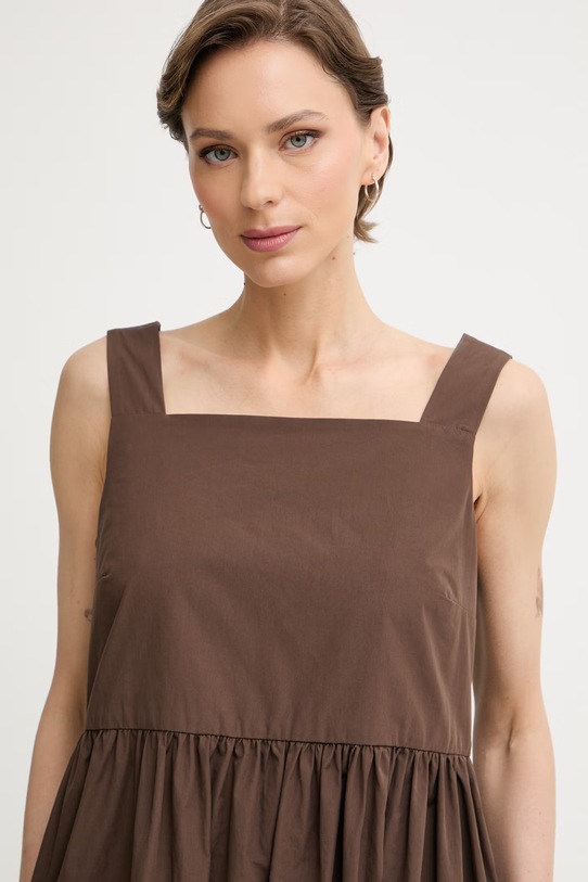 Weekend Max Mara haljina od pamuka GOLA smeđa 2615221082600