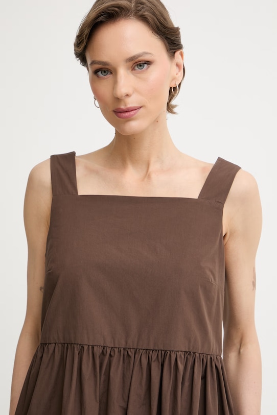 Weekend Max Mara haljina od pamuka GOLA smeđa 2615221082600