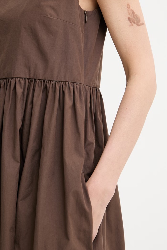 Weekend Max Mara haljina od pamuka GOLA 2615221082600 smeđa