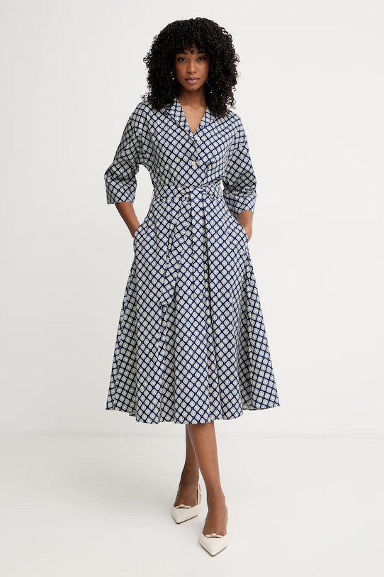 Weekend Max Mara šaty bavlněné UNIGENO 2615221102600 námořnická modř SS26