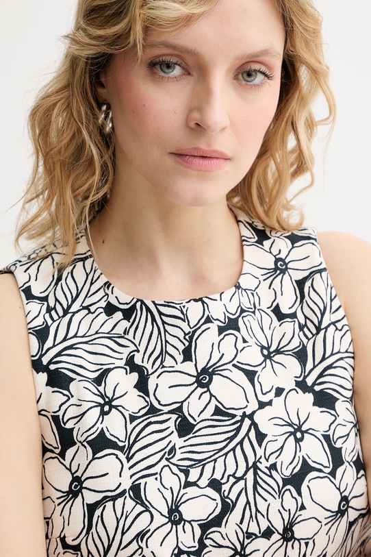 Weekend Max Mara sukienka rozkloszowana bawełniana żółta czarny 2615221122600