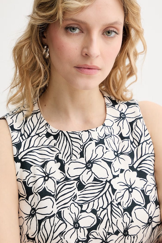 Weekend Max Mara sukienka rozkloszowana bawełniana żółta czarny 2615221122600