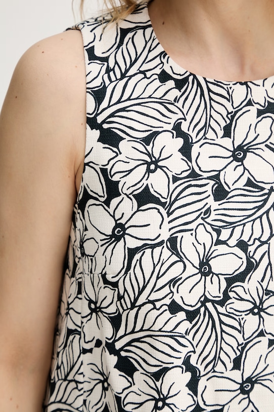 Weekend Max Mara sukienka rozkloszowana bawełniana żółta 2615221122600 czarny