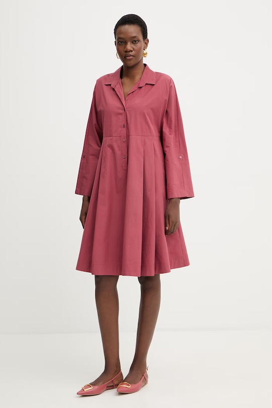 Bavlnené šaty Weekend Max Mara SEGGIO bavlna burgundské 2615221132600