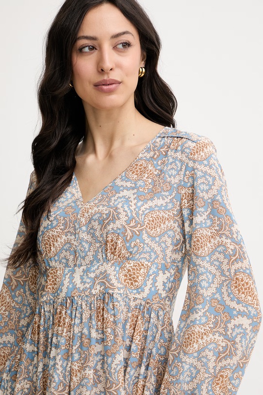 Weekend Max Mara rochie de vară din mătase MARTORA albastru 2615221162600