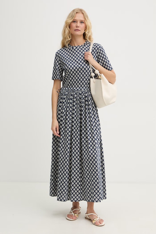 Weekend Max Mara sukienka bawełniana FASCINO 2615621012600 granatowy SS26