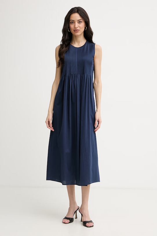 Weekend Max Mara rochie de vară din bumbac RICORDO bleumarin 2615621022600