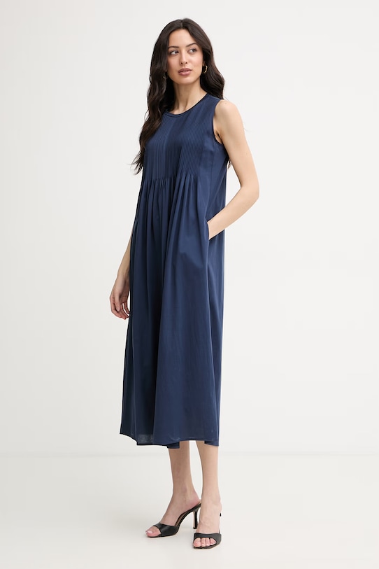 Weekend Max Mara rochie de vară din bumbac RICORDO 2615621022600 bleumarin SS26
