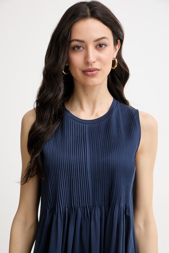 Weekend Max Mara rochie de vară din bumbac RICORDO bleumarin 2615621022600