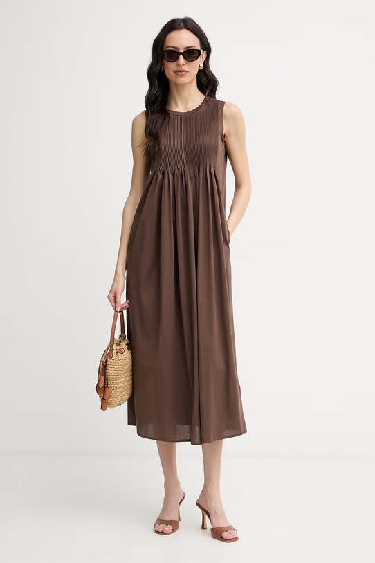 Weekend Max Mara rochie de vară din bumbac RICORDO 2615621022600 maro SS26