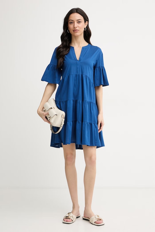 Weekend Max Mara letné šaty bavlnené SAGGINA 2615621042600 modrá SS26