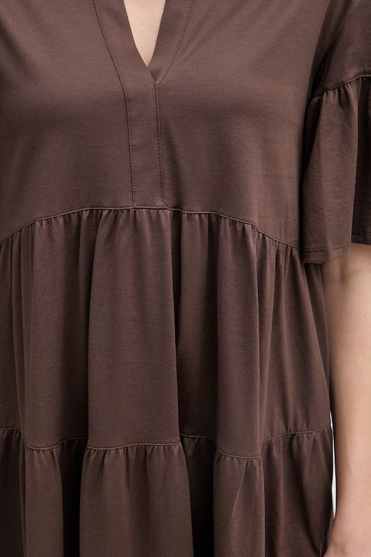 Weekend Max Mara letní šaty bavlněné SAGGINA 2615621042600 hnědá