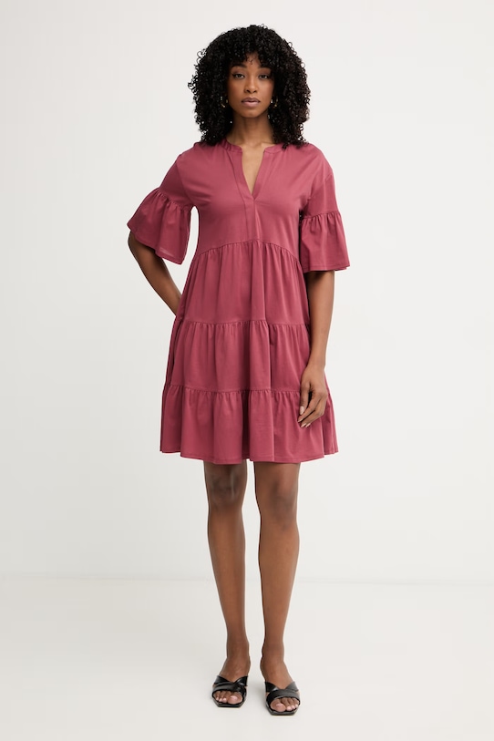 Weekend Max Mara rochie de vară din bumbac SAGGINA 2615621042600 burgundia SS26