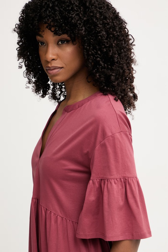 Weekend Max Mara rochie de vară din bumbac SAGGINA burgundia 2615621042600