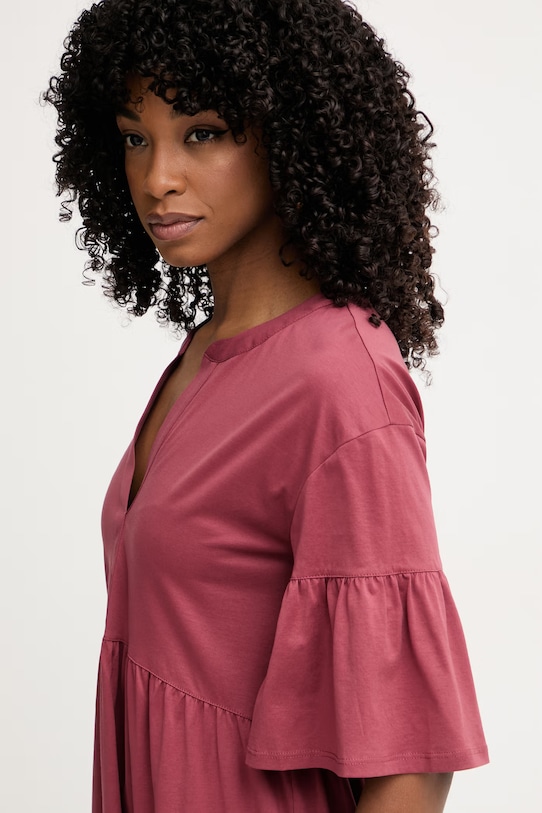 Weekend Max Mara rochie de vară din bumbac SAGGINA burgundia 2615621042600