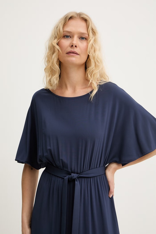 Weekend Max Mara sukienka z wiskozą DIVO granatowy 2615621062600