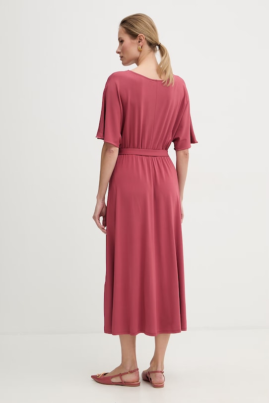 Odzież Weekend Max Mara sukienka z wiskozą DIVO 2615621062600 bordowy