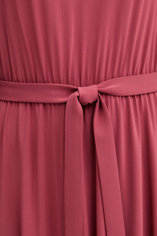 Weekend Max Mara sukienka z wiskozą DIVO 2615621062600 bordowy