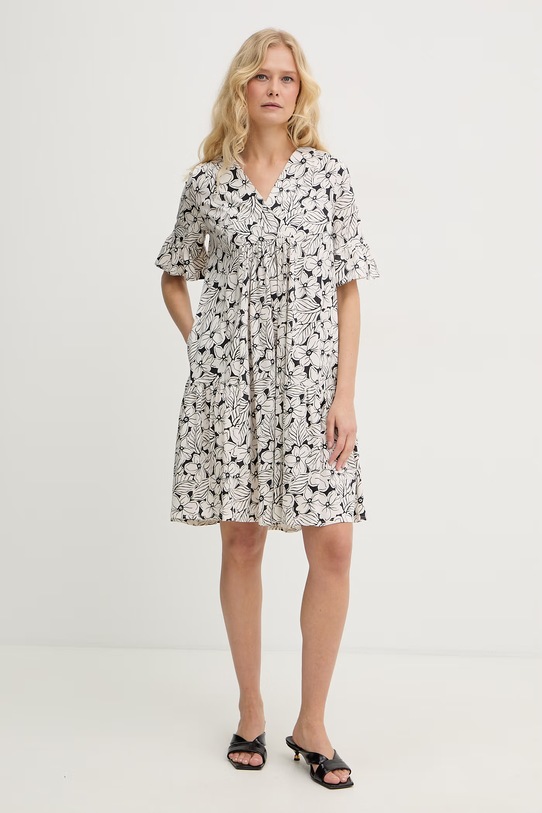 Weekend Max Mara sukienka bawełniana FUOCO wzorzyste biały 2615621072600