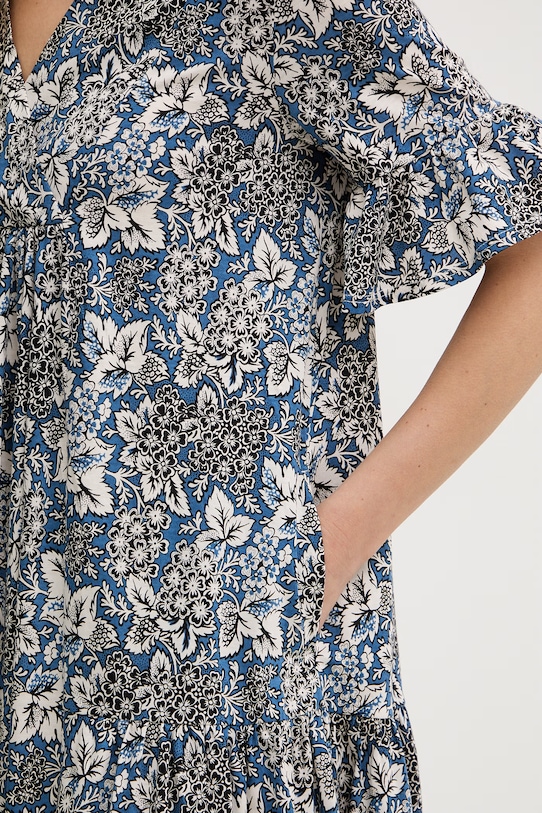 Weekend Max Mara sukienka bawełniana FUOCO 2615621072600 niebieski