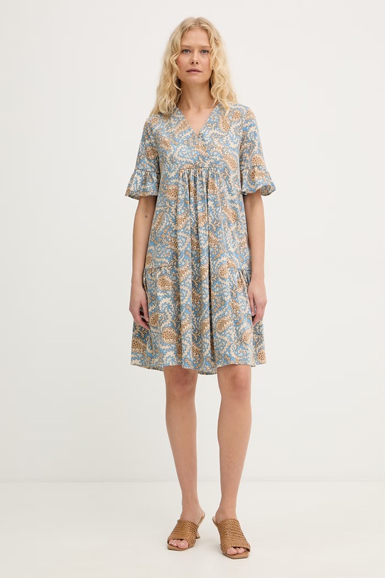 Weekend Max Mara sukienka bawełniana FUOCO 2615621072600 niebieski SS26