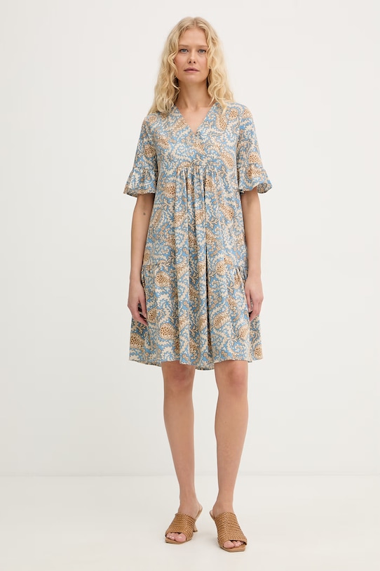 Weekend Max Mara sukienka bawełniana FUOCO 2615621072600 niebieski SS26