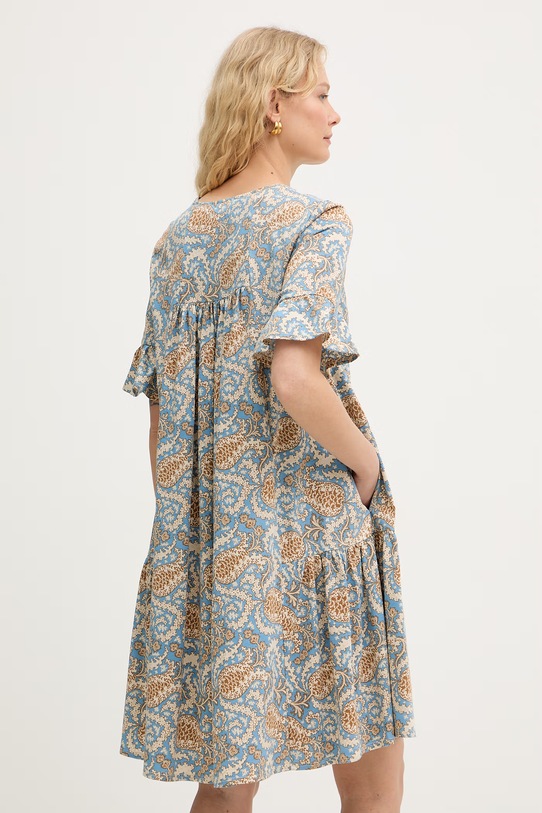 Odzież Weekend Max Mara sukienka bawełniana FUOCO 2615621072600 niebieski