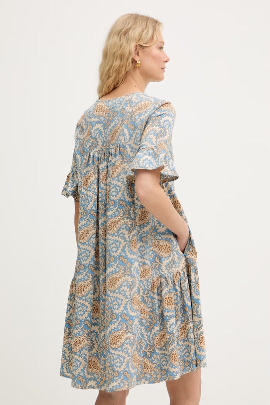 Odzież Weekend Max Mara sukienka bawełniana FUOCO 2615621072600 niebieski