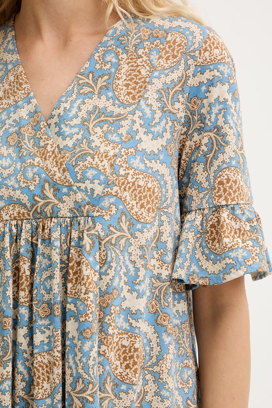 Weekend Max Mara sukienka bawełniana FUOCO 2615621072600 niebieski