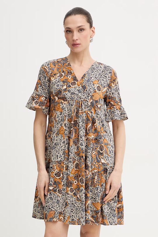 Weekend Max Mara sukienka bawełniana FUOCO wzorzyste granatowy 2615621072600