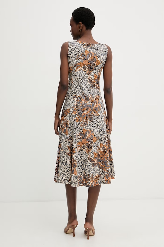 Odzież Weekend Max Mara sukienka rozkloszowana bawełniana PAUSA 2615621082600 brązowy