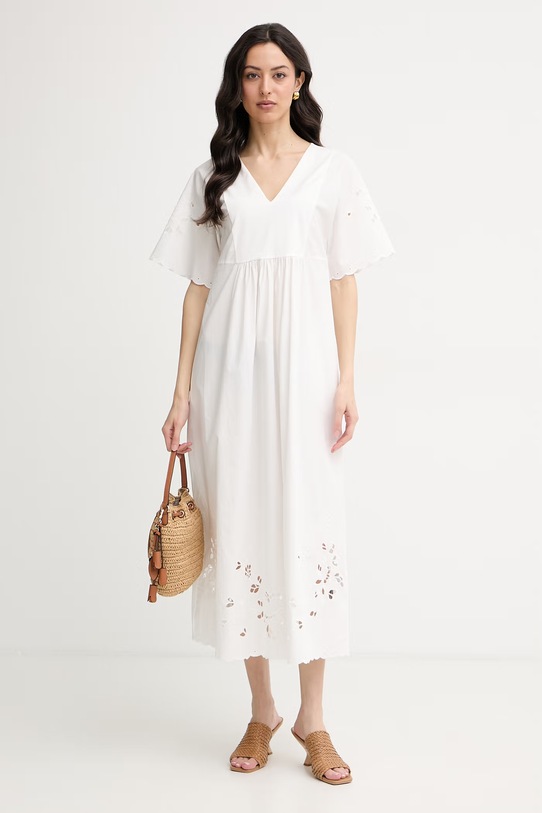 Weekend Max Mara rochie de vară din bumbac TARTUFO 2615621092600 alb SS26