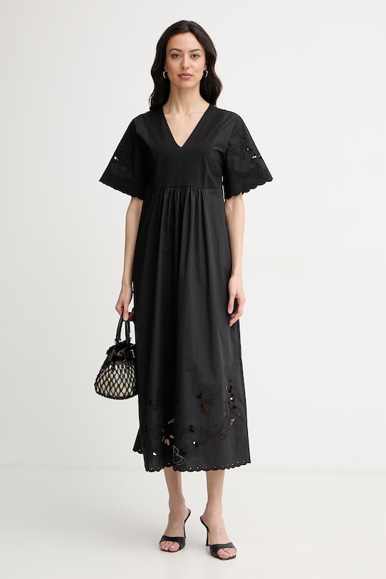 Weekend Max Mara rochie de vară din bumbac TARTUFO 2615621092600 negru SS26