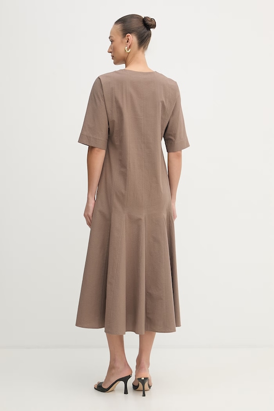 Oblečení MM by Max Mara rozšířené šaty bavlněné PANINO 2616221028600 hnědá