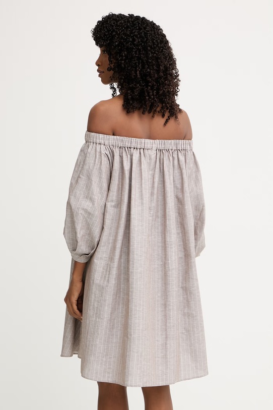 Odzież MM by Max Mara sukienka z lnem FUGGITO 2616221038600 brązowy