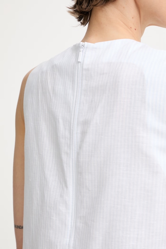 MM by Max Mara sukienka letnia z lnem SORRISO 2616221058600 biały