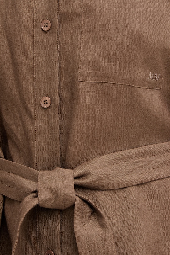 MM by Max Mara sukienka letnia lniana TABELLA 2616221068600 brązowy