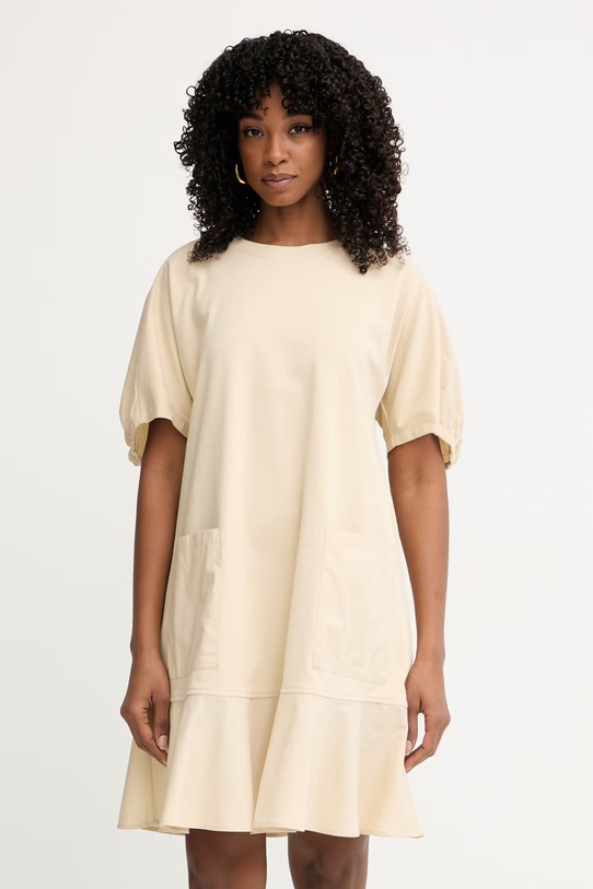 MM by Max Mara sukienka z bawełną ONORE beżowy 2616621018600