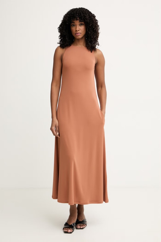 MM by Max Mara sukienka z wiskozy BOSSO brązowy 2616621038600