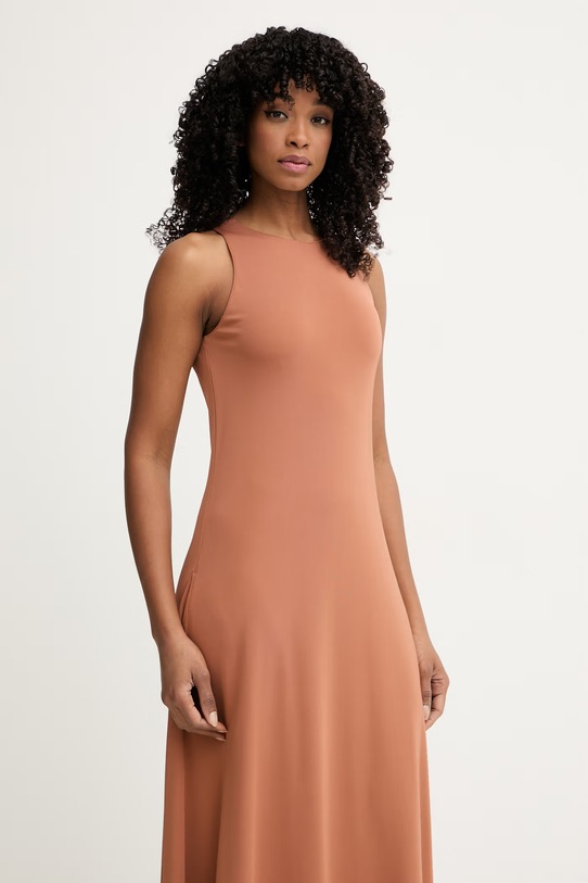 MM by Max Mara sukienka z wiskozy BOSSO brązowy 2616621038600