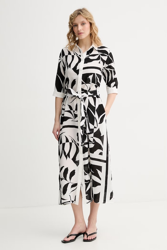 Max Mara Beachwear sukienka letnia jedwabna ANGIO 2616221089600 biały SS26