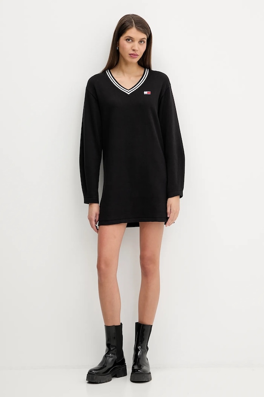 Βαμβακερό φόρεμα Tommy Jeans DW0DW21909 μαύρο SS26