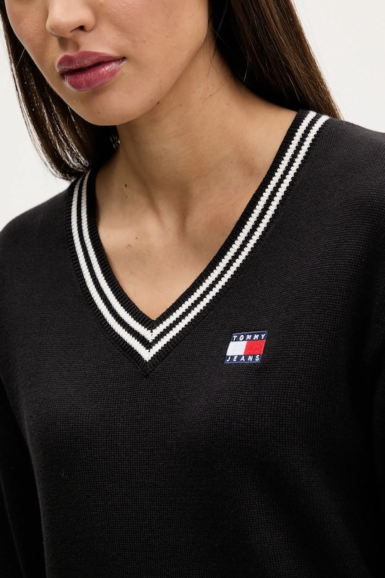 Βαμβακερό φόρεμα Tommy Jeans DW0DW21909 μαύρο