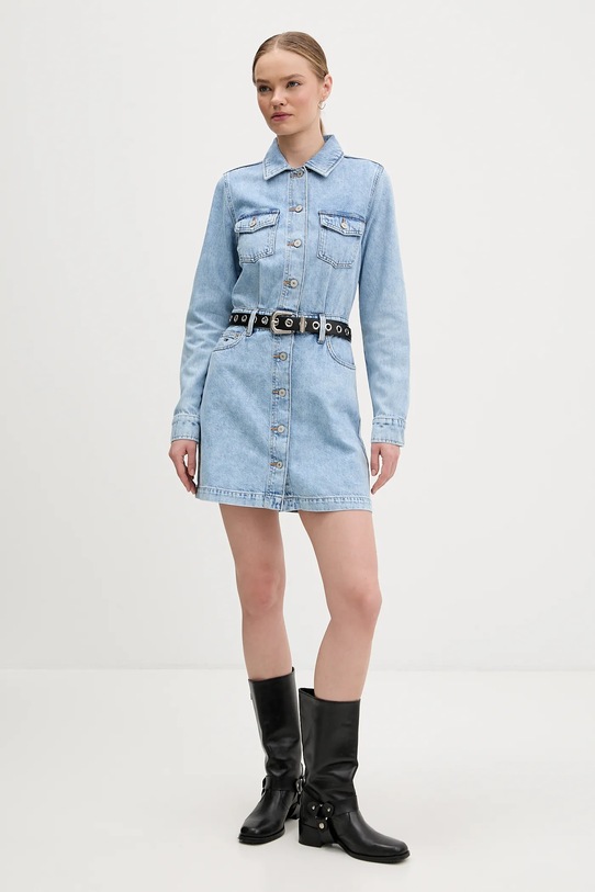 Tommy Jeans sukienka jeansowa DW0DW22004 niebieski SS26