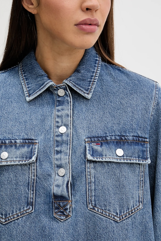 Tommy Jeans sukienka jeansowa DW0DW22077 granatowy