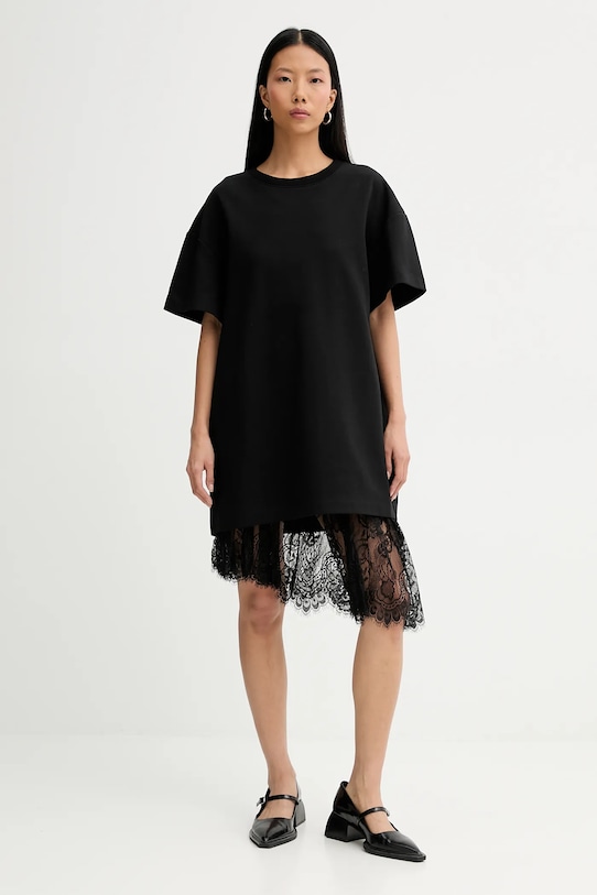 MUNTHE vestito in cotone ROSIE mini nero 254132025426