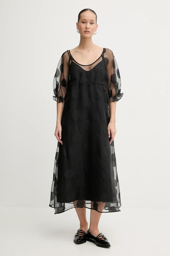 Stine Goya sukienka rozkloszowany czarny SG.PS26.D129.2460