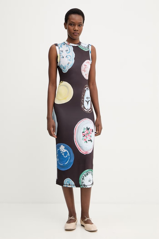 Šaty Stine Goya midi hnědá SG.SS26.D104.2244