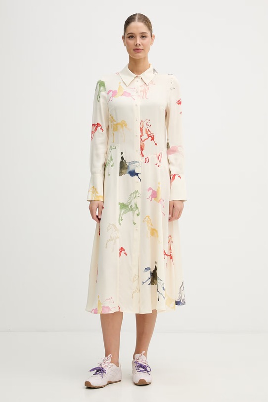 Stine Goya sukienka letnia z wiskozy beżowy SG.SS26.D179.2263