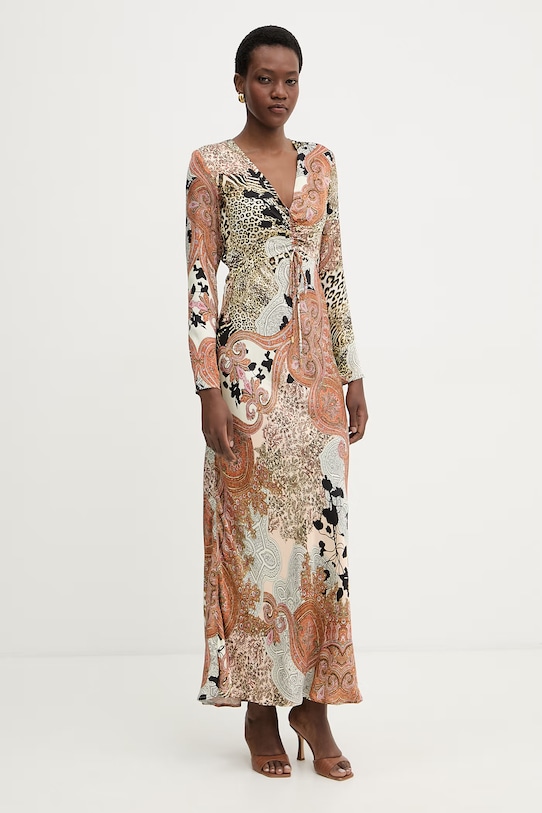 Marciano by Guess sukienka z wiskozy GWENDA G6GK12.W1780 brązowy SS26